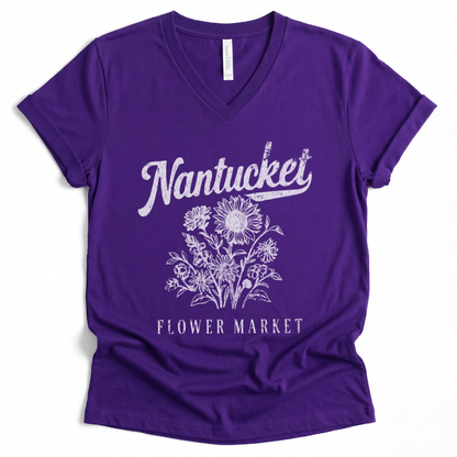 Nantucket Flower Market - Short Sleeve V Neck
