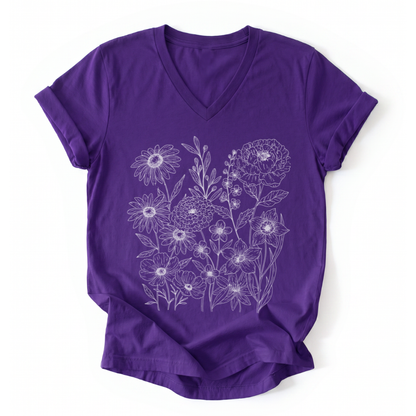 Petal Cartography - Short Sleeve V Neck