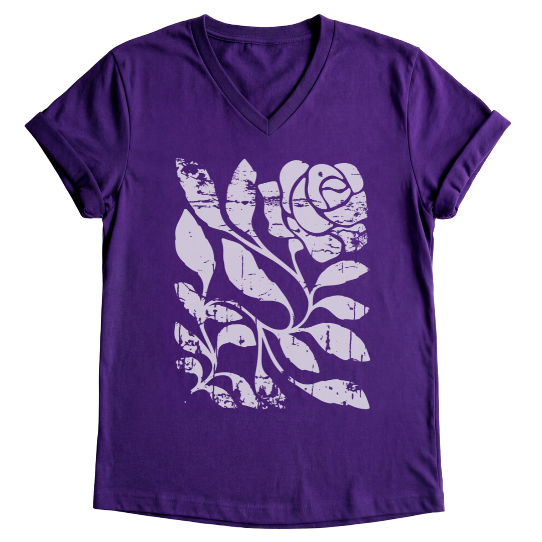 Twisted Rose - Short Sleeve V-Neck Tee