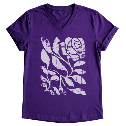 Twisted Rose - Short Sleeve V-Neck Tee