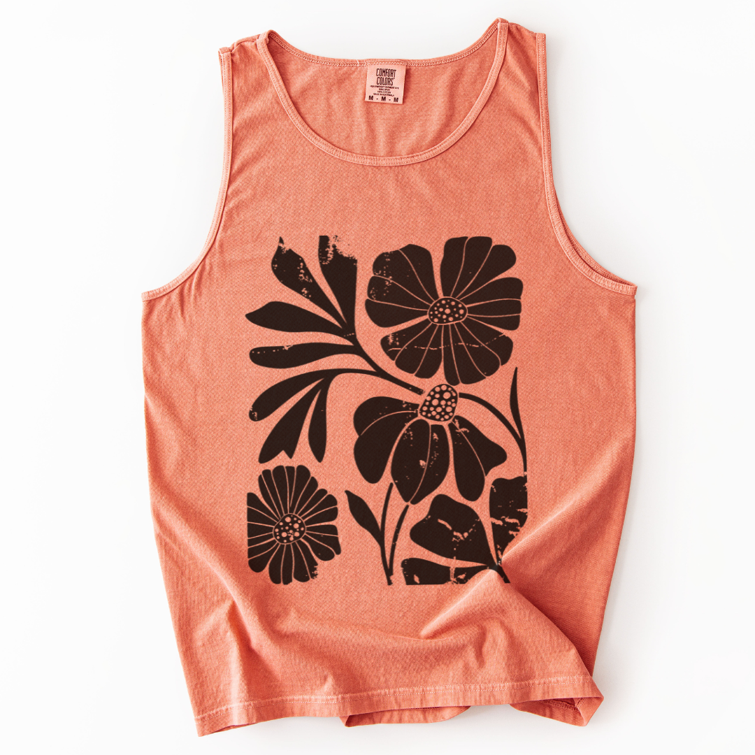 Artistic Boho Floral - Comfort Colors Premium Tank Top