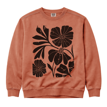 Artistic Boho Floral - Comfort Colors Premium Heavyweight Sweatshirt
