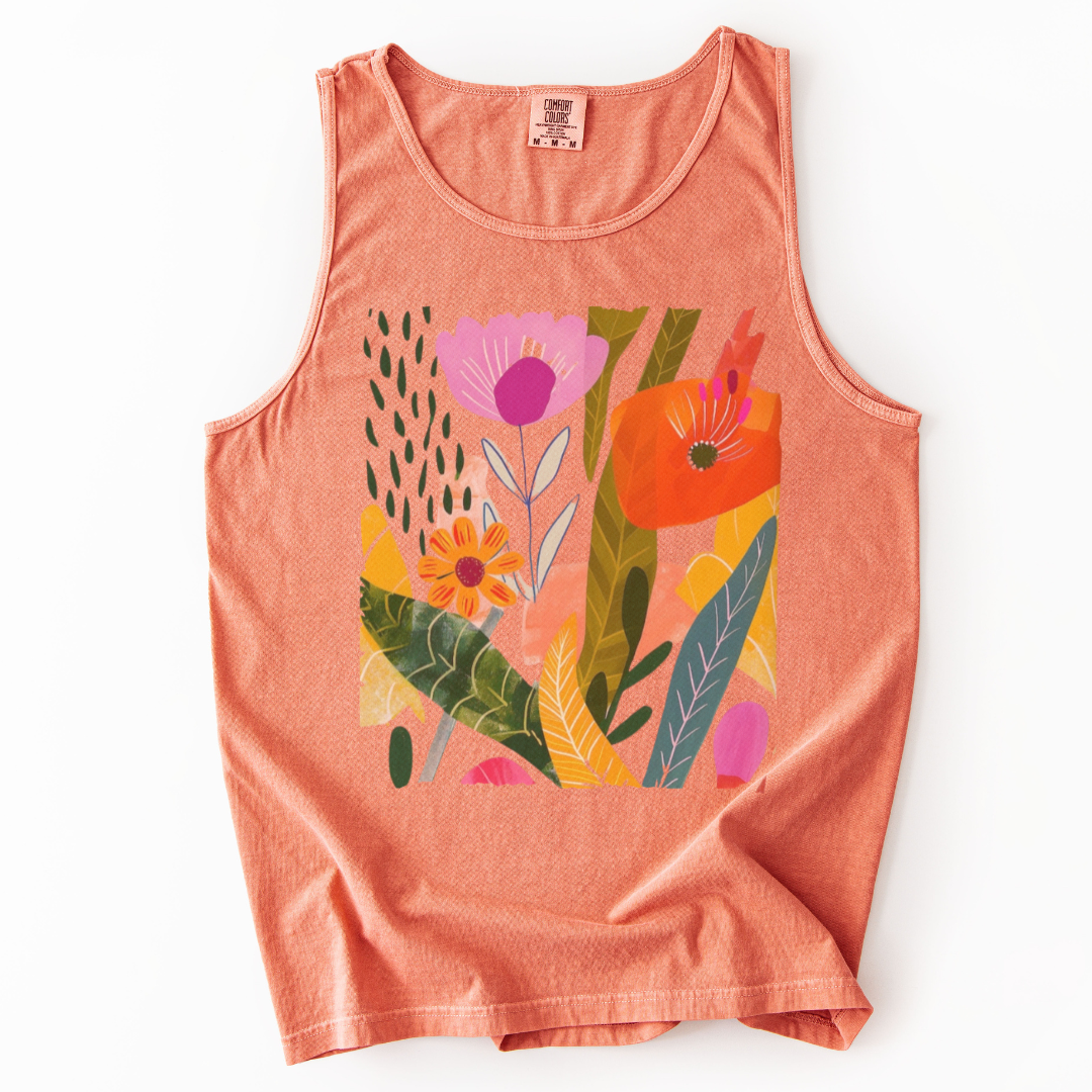 Modern Art Plant Print - Comfort Colors Premium Tank Top