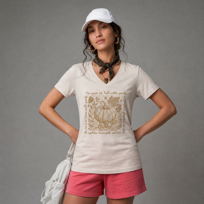 The Quiet Of Fall - Super Soft V Neck