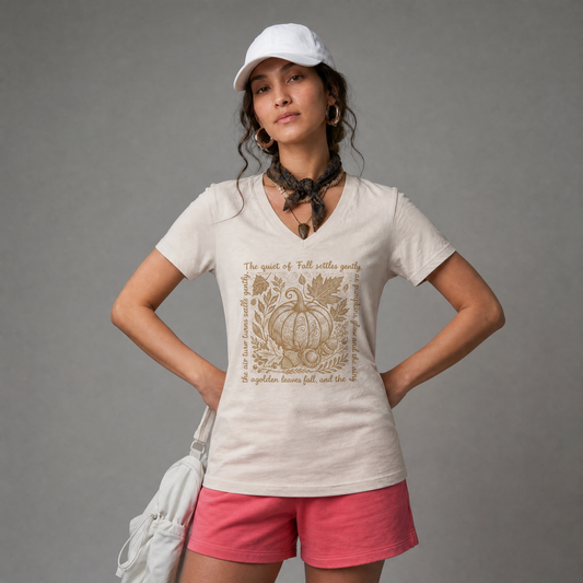 The Quiet Of Fall - Super Soft V Neck