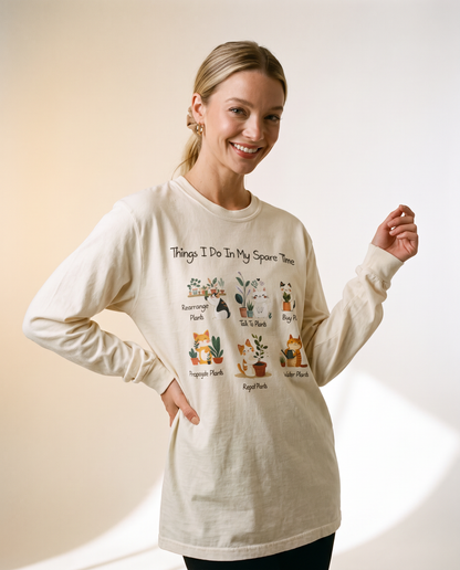 Things I Do In My Spare Time - Comfort Colors Long Sleeve Premium T Shirt