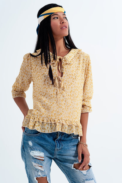 Tie Front Chiffon Blouse