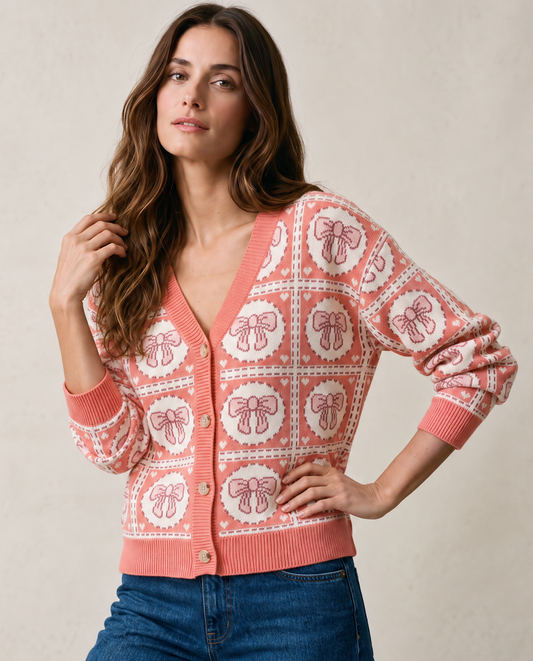 Tiled Bow Cardigan