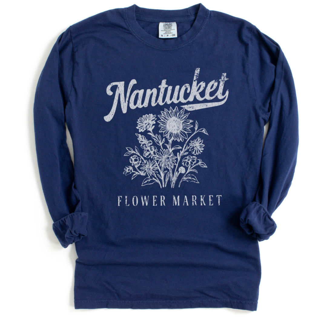 Nantucket Flower Market - Comfort Colors Premium Long Sleeve T Shirt