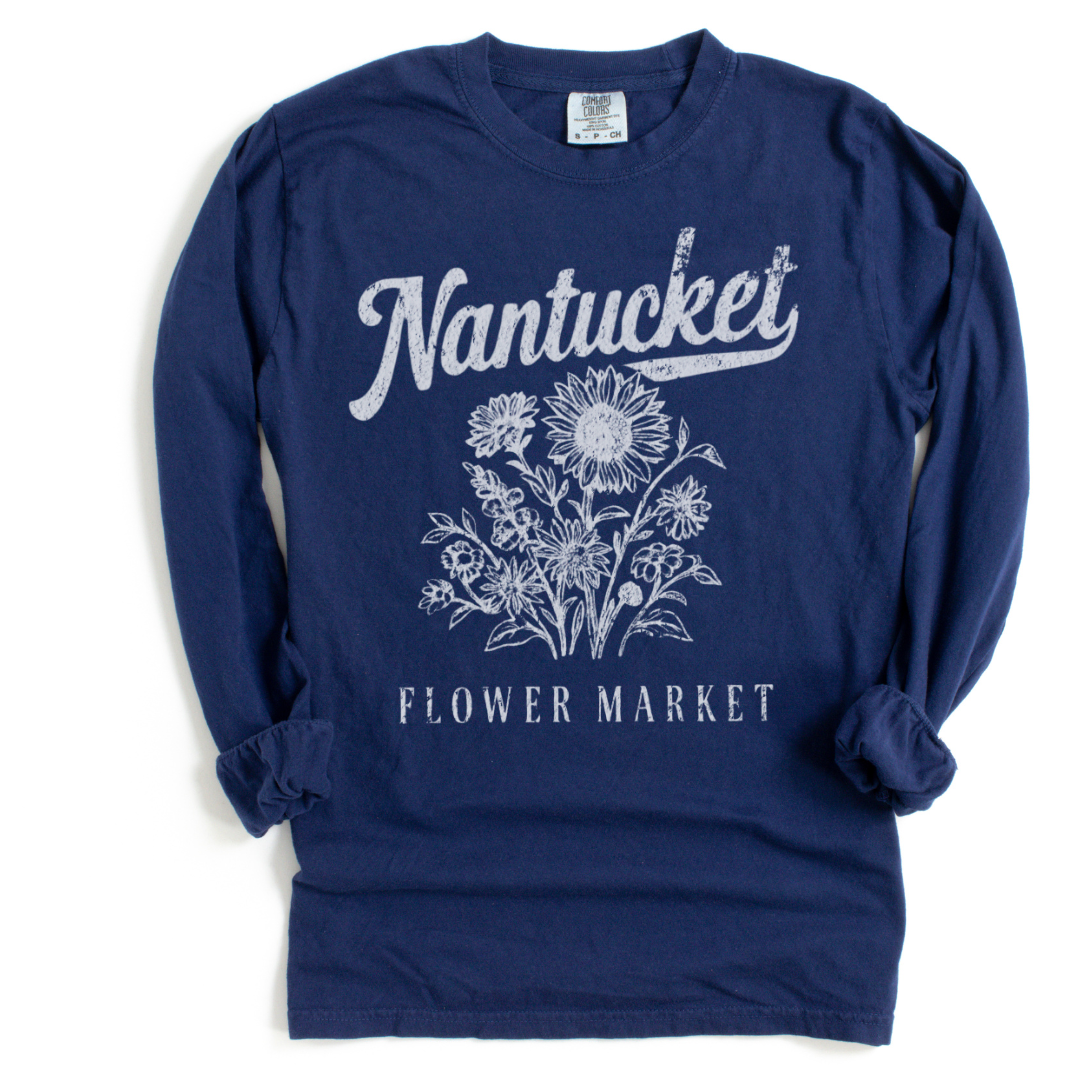 Nantucket Flower Market - Comfort Colors Premium Long Sleeve T Shirt
