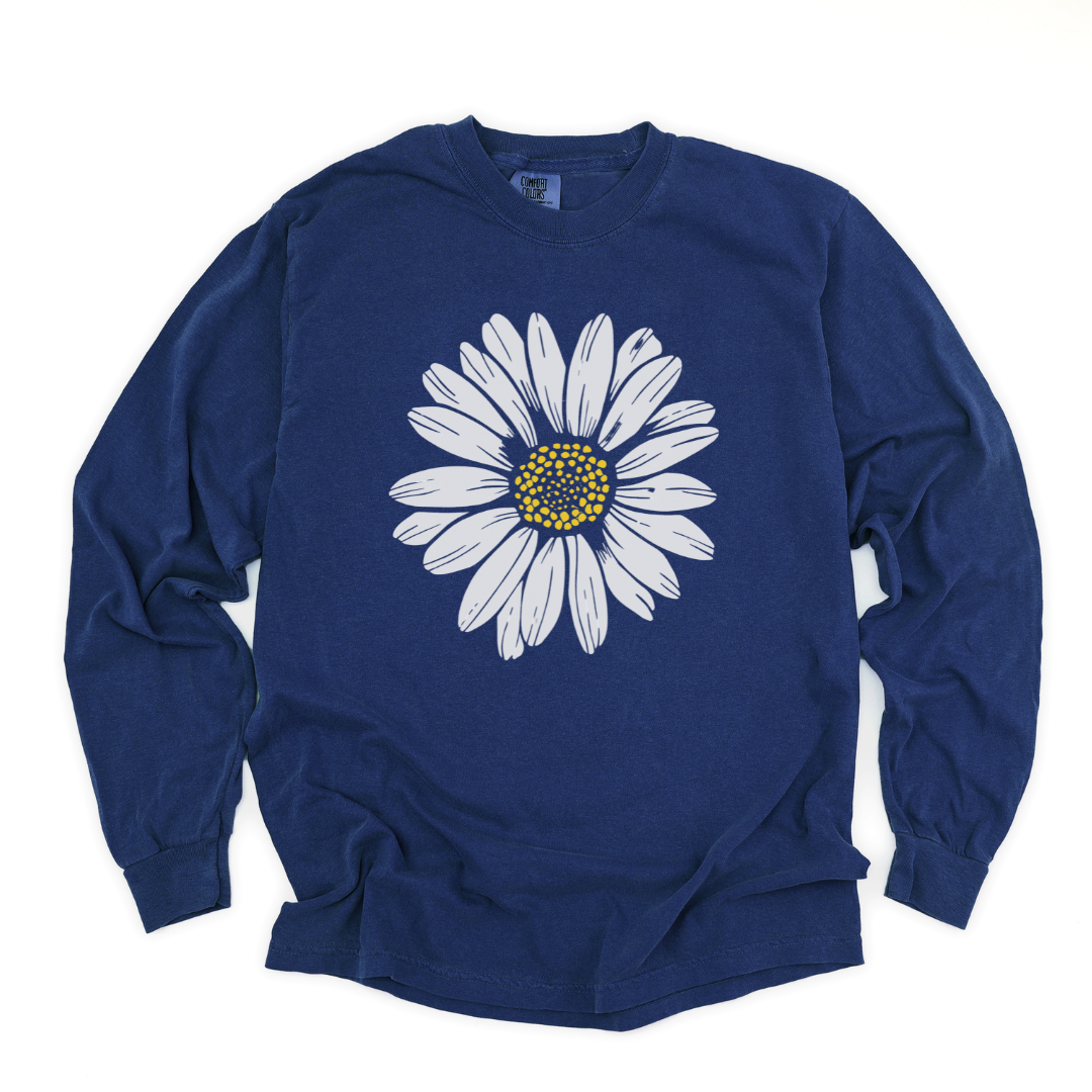 Daisy Flower - Comfort Colors Long Sleeve Premium T Shirt