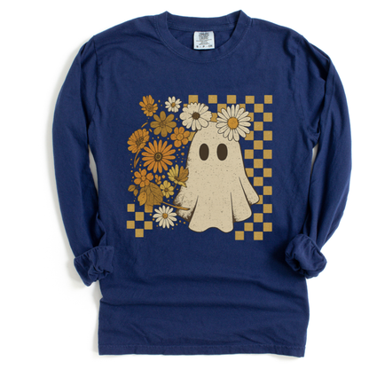 Floral Ghost - Comfort Colors Premium Long Sleeve T Shirt