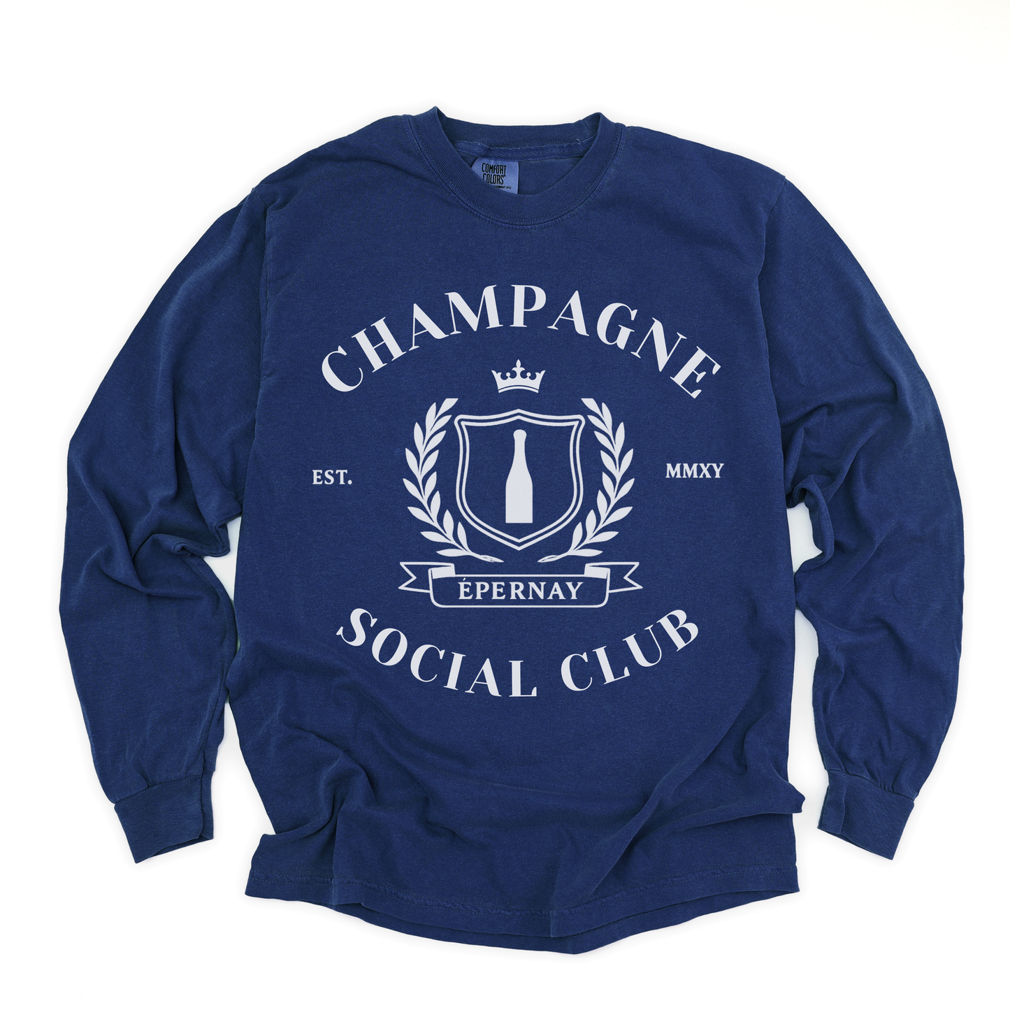 Champagne Social Club - Comfort Colors Long Sleeve Premium T Shirt