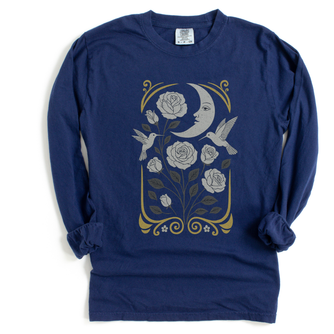 Moonlight Floral - Comfort Colors Premium Long Sleeve T Shirt