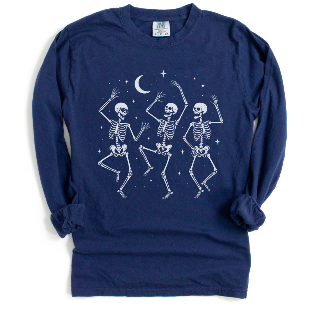 Midnight Bones & Boogie - Comfort Colors Long Sleeve Premium T Shirt