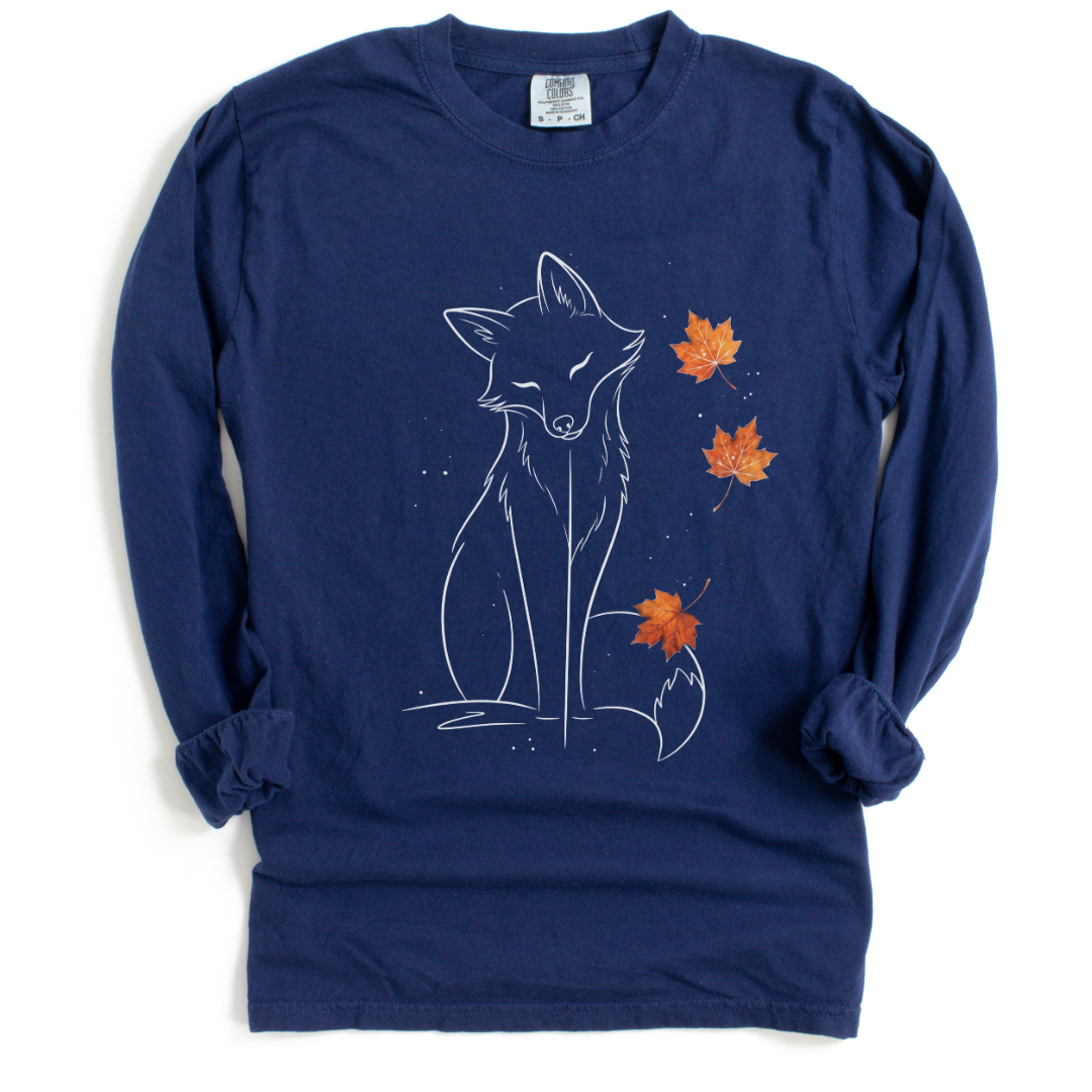 Fox in Fall - Comfort Colors Long Sleeve Premium T Shirt