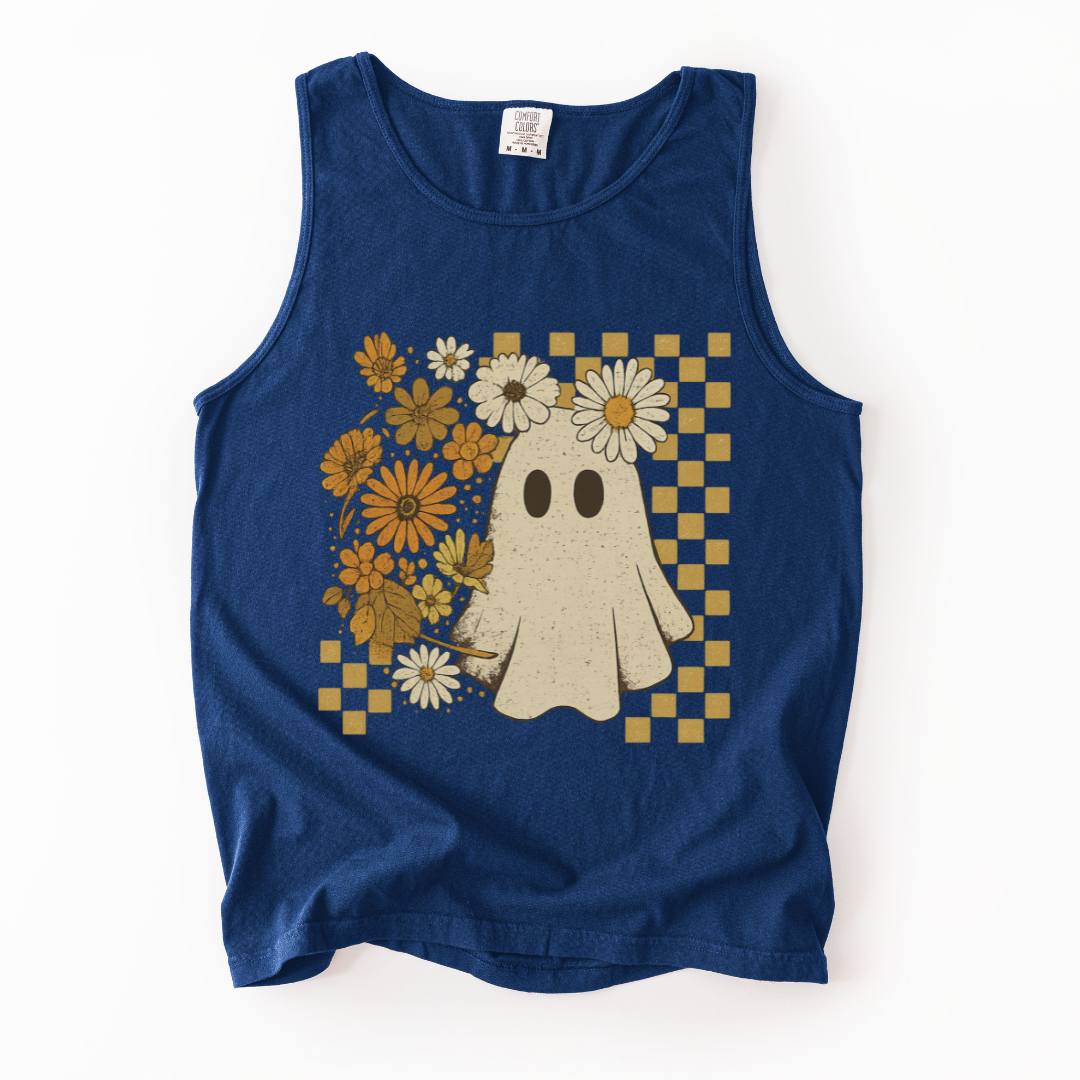 Floral Ghost - Comfort Colors Premium Tank Top