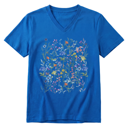 Floral Medley - Short Sleeve V-Neck Tee