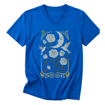 Moonlight Floral - Short Sleeve V Neck