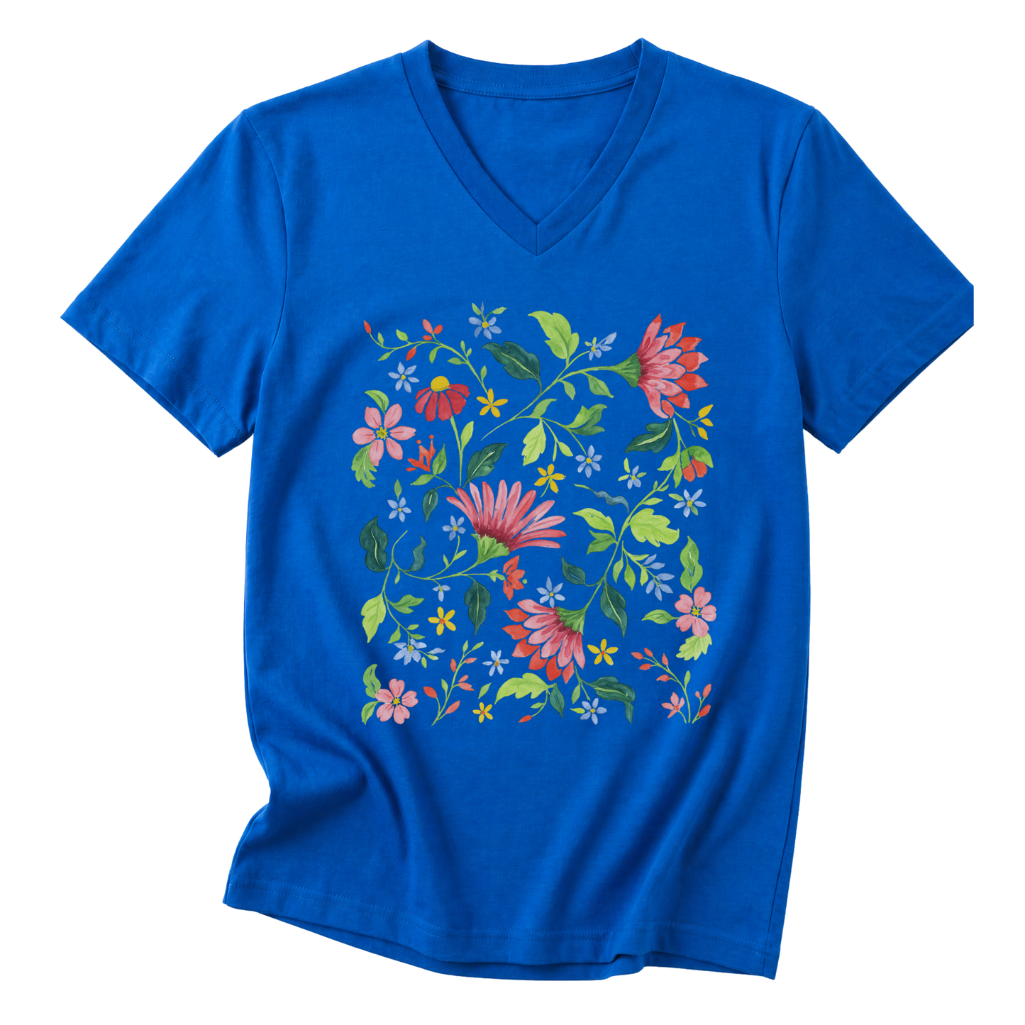 Botanical Bliss - Short Sleeve V-Neck Tee