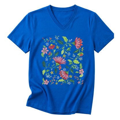 Botanical Bliss - Short Sleeve V-Neck Tee