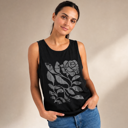 Twisted Vintage Rose - Comfort Colors Premium Tank Top