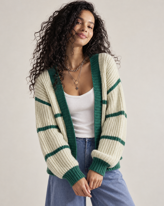 Two-Tone Color Block Cardigan