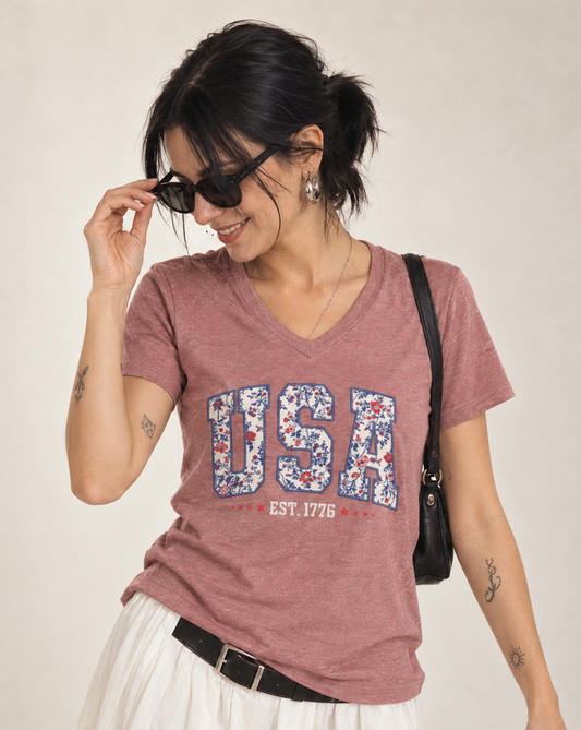 Floral USA - Super Soft V Neck