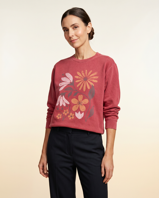 Vintage Distressed Field of Bloom Floral - Comfort Colors Premium Heavyweight Sweatshirt