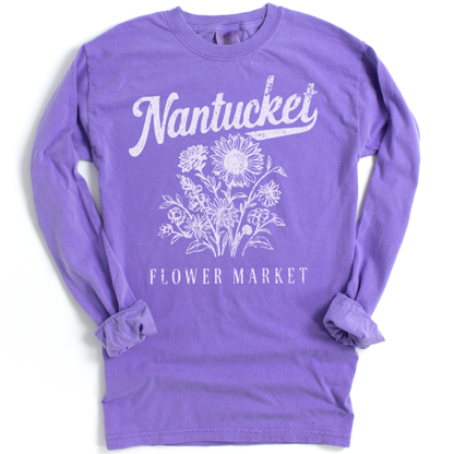 Nantucket Flower Market - Comfort Colors Premium Long Sleeve T Shirt