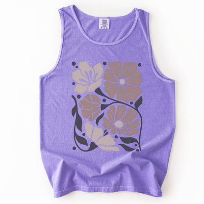 Abstract Floral - Comfort Colors Premium Tank Top