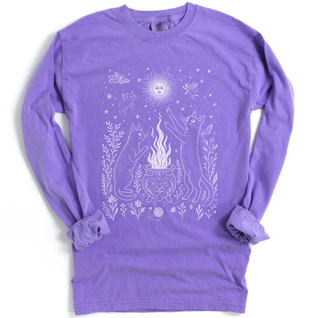 Midnight Meowgic - Comfort Colors Premium Long Sleeve T Shirt