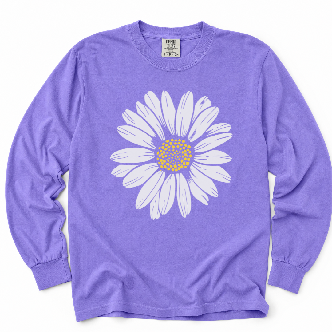 Daisy Flower - Comfort Colors Long Sleeve Premium T Shirt