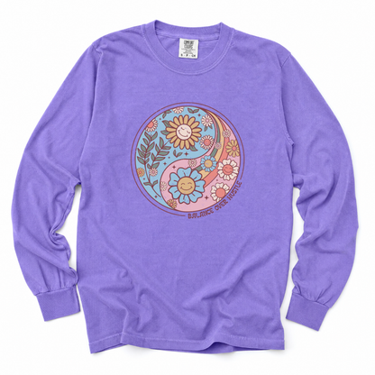 Flowers and Yang - Comfort Colors Long Sleeve Premium T Shirt