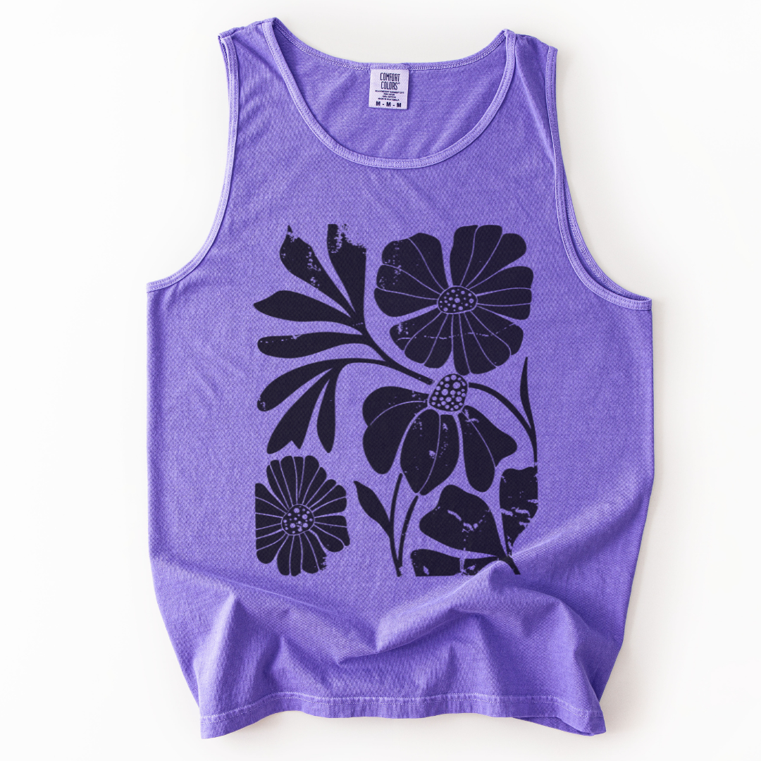Artistic Boho Floral - Comfort Colors Premium Tank Top