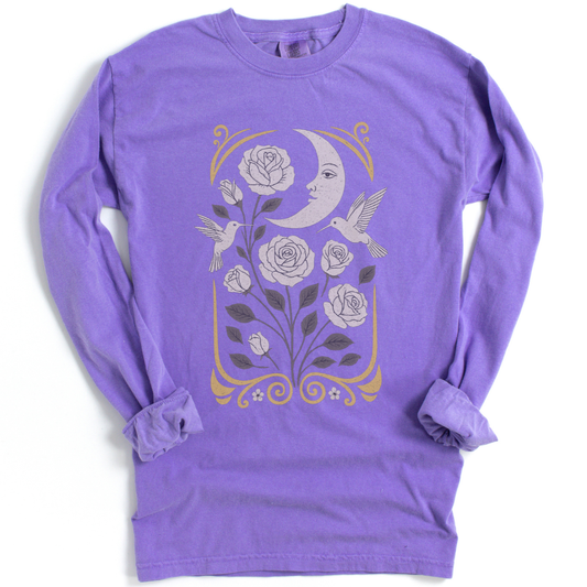 Moonlight Floral - Comfort Colors Premium Long Sleeve T Shirt