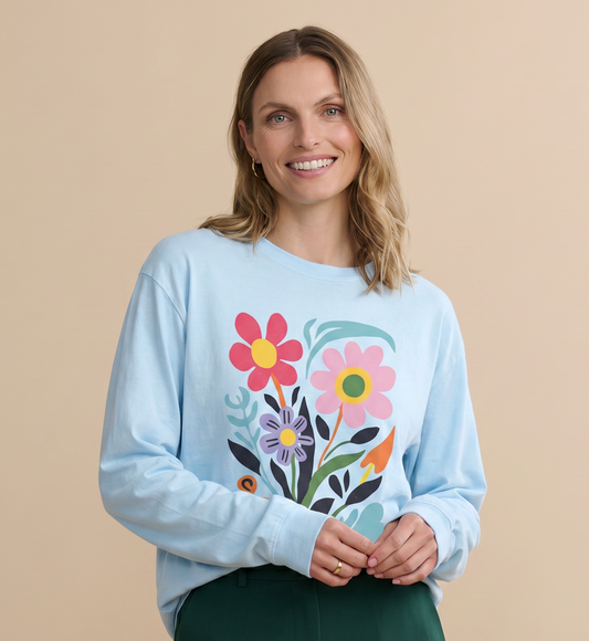 Vivid Floral - Comfort Colors Premium Long Sleeve T Shirt