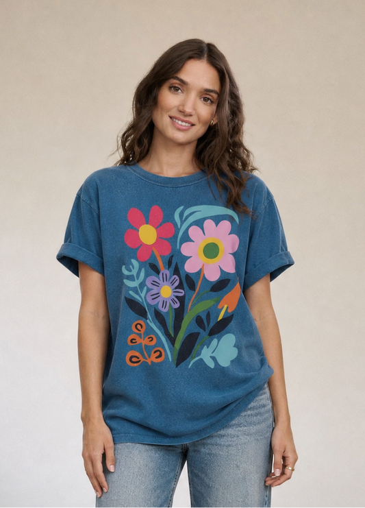 Vivid Floral - Comfort Colors Relaxed Fit Premium T Shirt