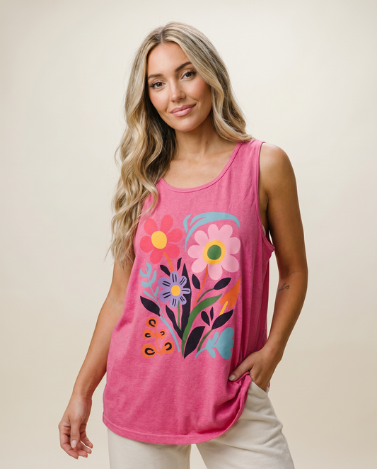 Vivid Floral - Comfort Colors Premium Tank Top