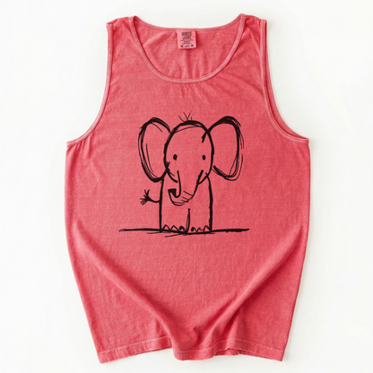 Elephant Sketch - Comfort Colors Premium Tank Top