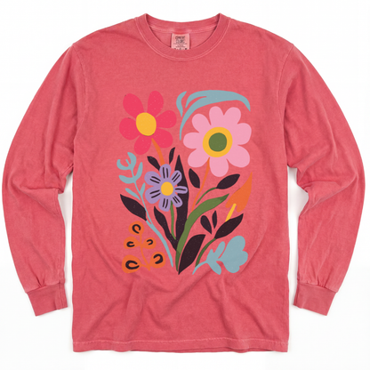 Vivid Floral - Comfort Colors Premium Long Sleeve T Shirt