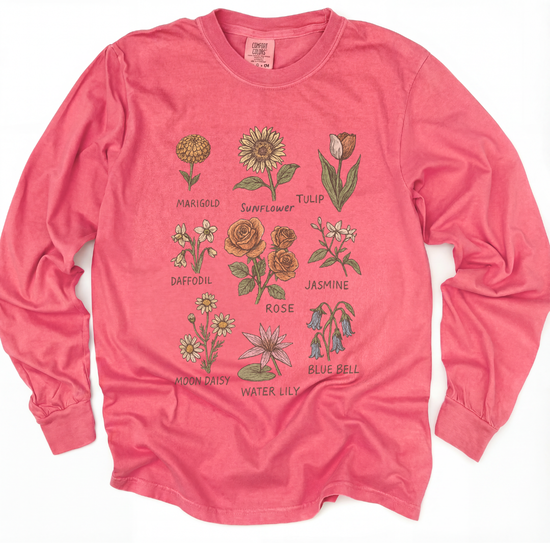 Botanical Sketchbook - Comfort Colors Premium Long Sleeve T Shirt