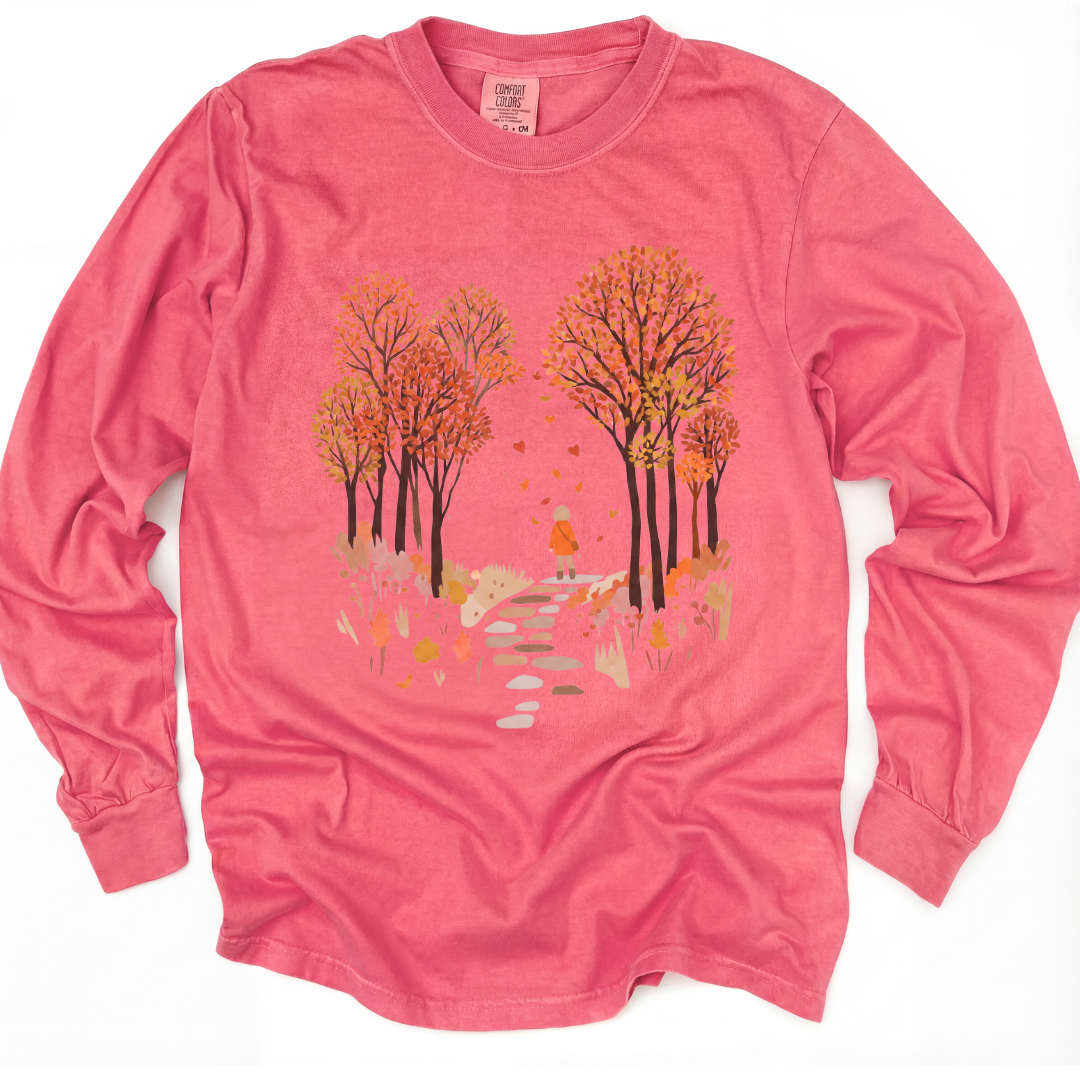 Autumn Walks - Comfort Colors Long Sleeve Premium T Shirt