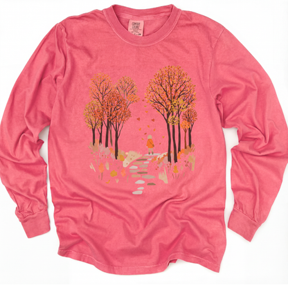 Autumn Walks - Comfort Colors Long Sleeve Premium T Shirt