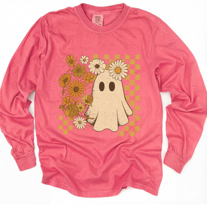 Floral Ghost - Comfort Colors Premium Long Sleeve T Shirt