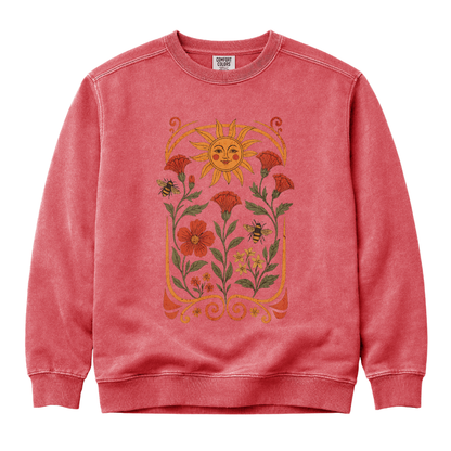 Golden Floral - Comfort Colors Premium Heavyweight Sweatshirt