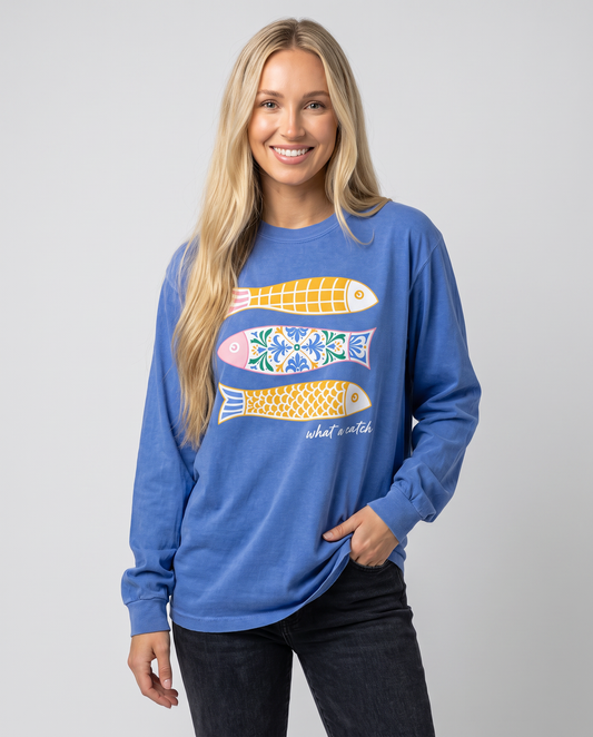 What A Catch - Comfort Colors Long Sleeve Premium T Shirt