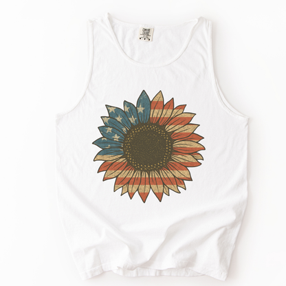 Stars & Stripes Sunflower - Comfort Colors Premium Tank Top