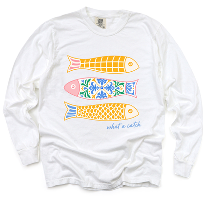 What A Catch - Comfort Colors Long Sleeve Premium T Shirt