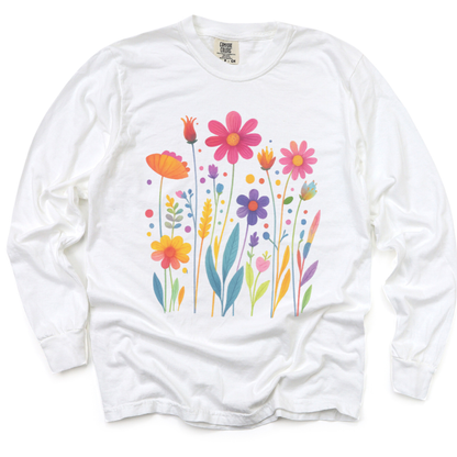 Vibrant Wildflower - Comfort Colors Long Sleeve Premium T Shirt